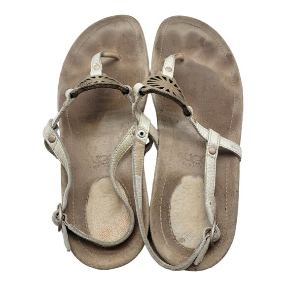 UGG Shoes Womens Size 10 Australia 1765 Slingback Thong leather sandals - Picture 8 of 12